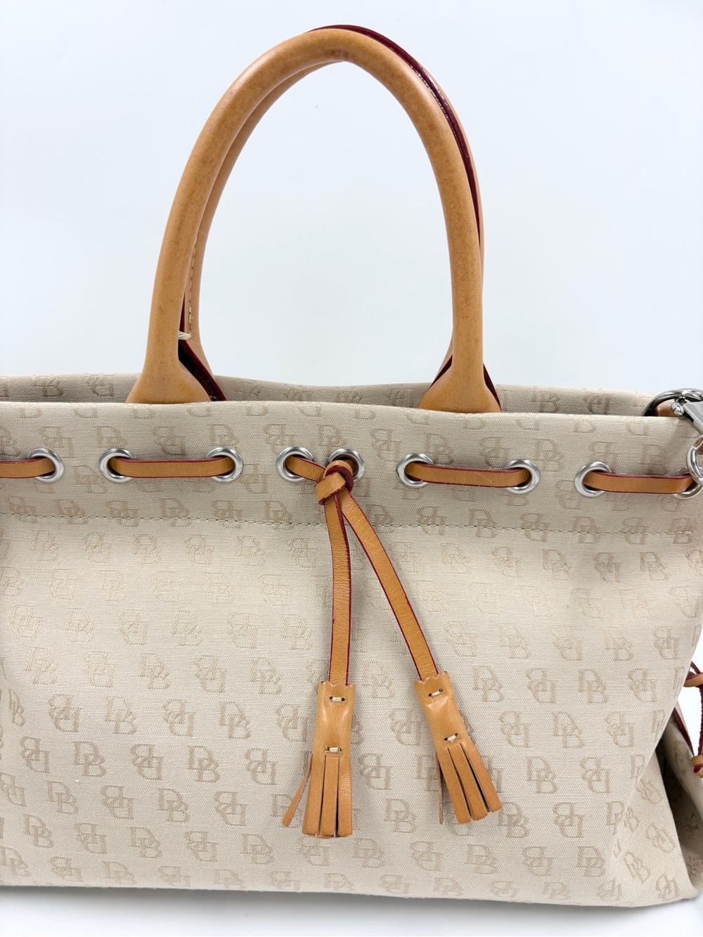 NEW VTG Dooney & Bourke Signature Tassel Satchel Purse & Wallet Set - Picture 7 of 16